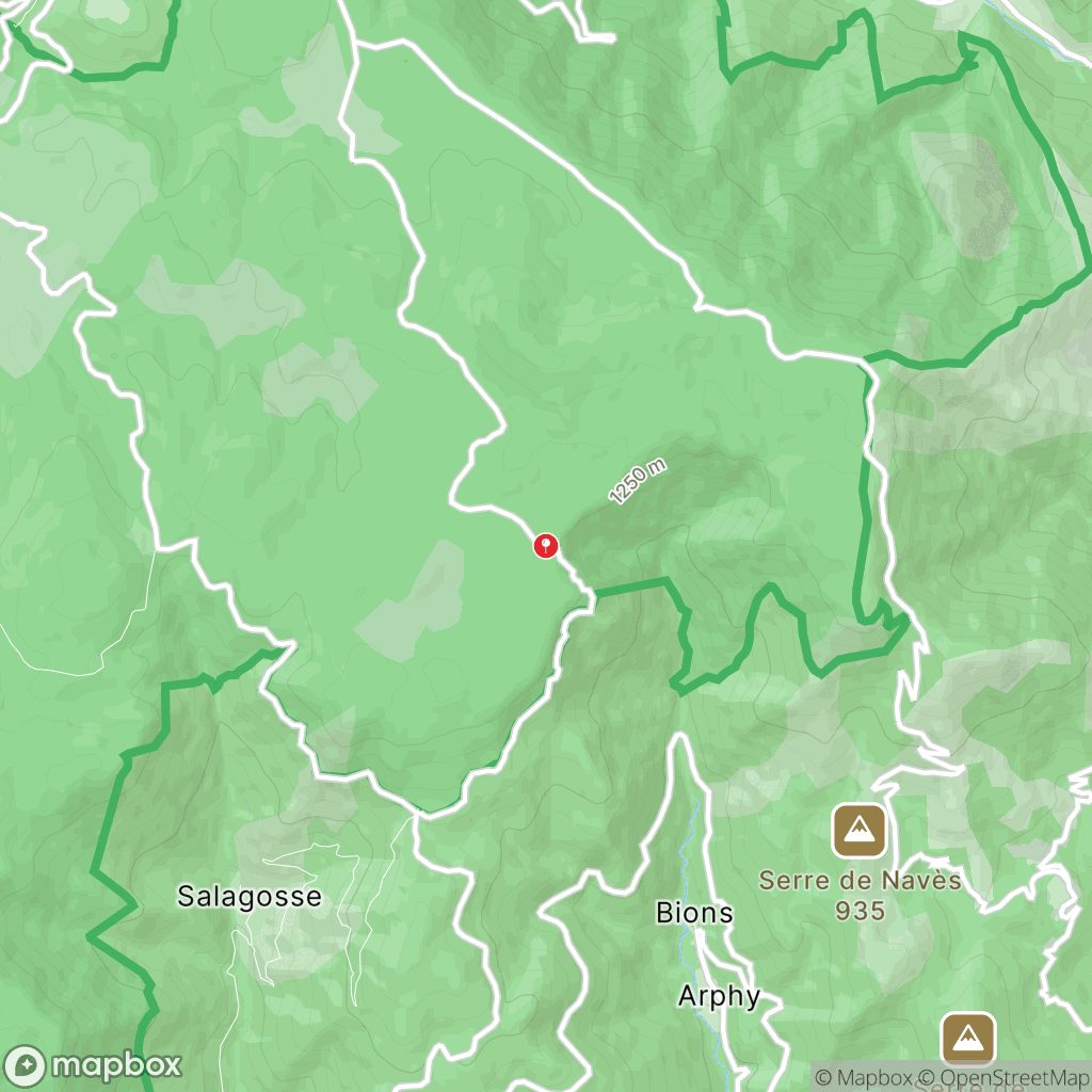 Cascades d'Orgon : carte des parcours de randonnée - France