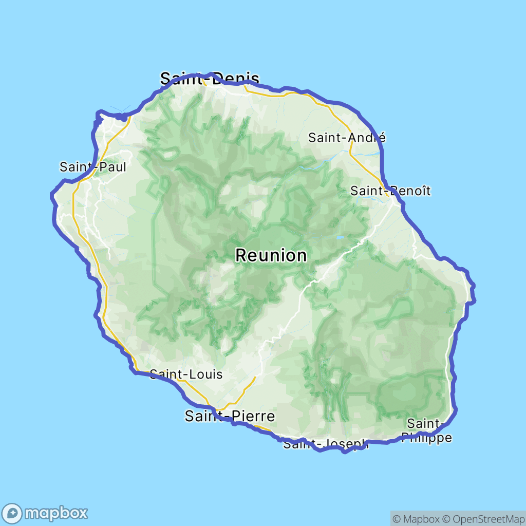 Carte de la zone de délimitation de la-reunion