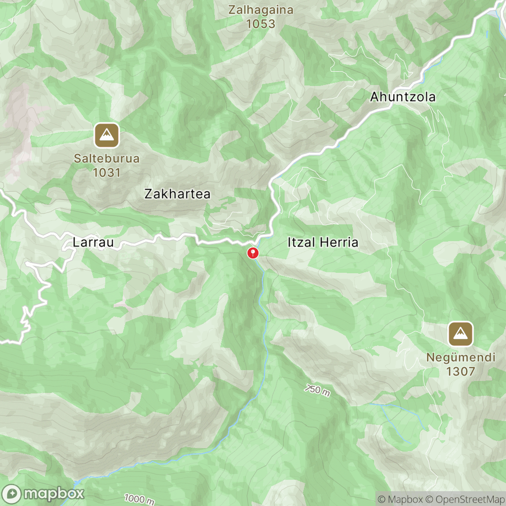Carte de la zone de délimitation de randonnee-passerelle-holzarte