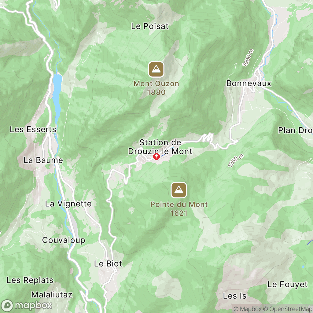 Mont Ouzon : carte des parcours de randonnée - France