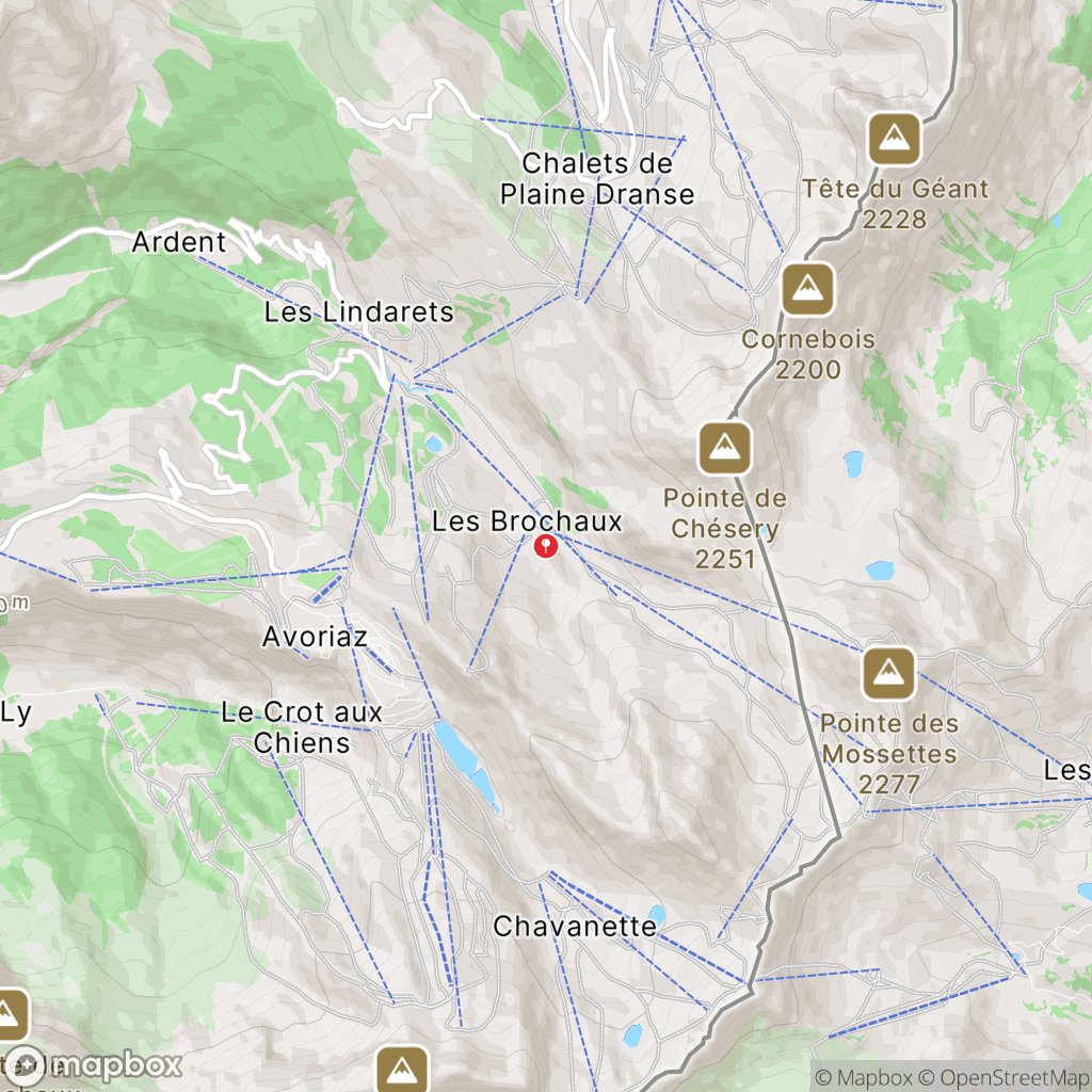 Cascade des Brochaux : carte des parcours de randonnée - France