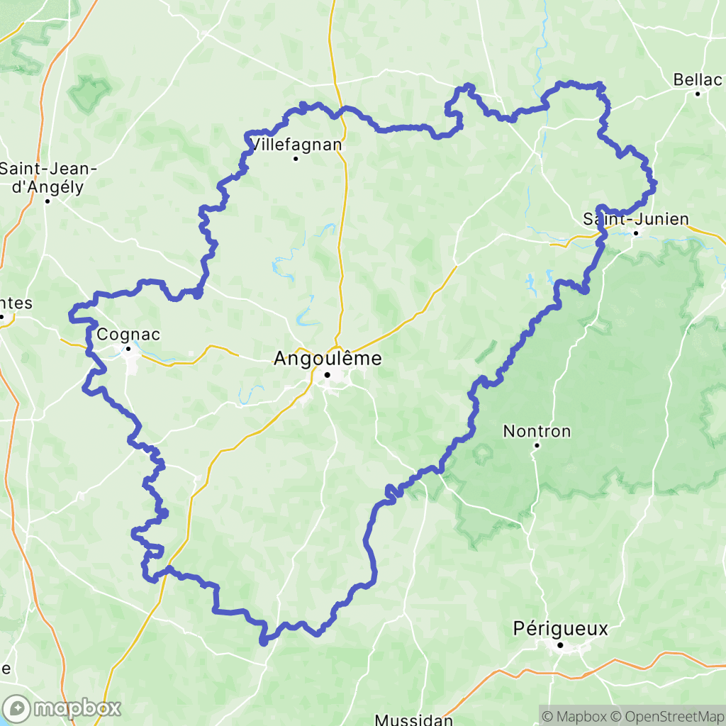 Carte de la zone de délimitation de charente