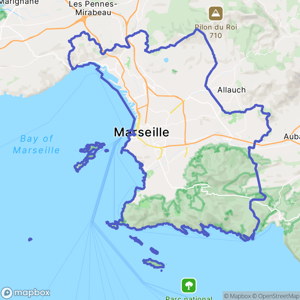 Carte de la zone de délimitation de balade-a-marseille