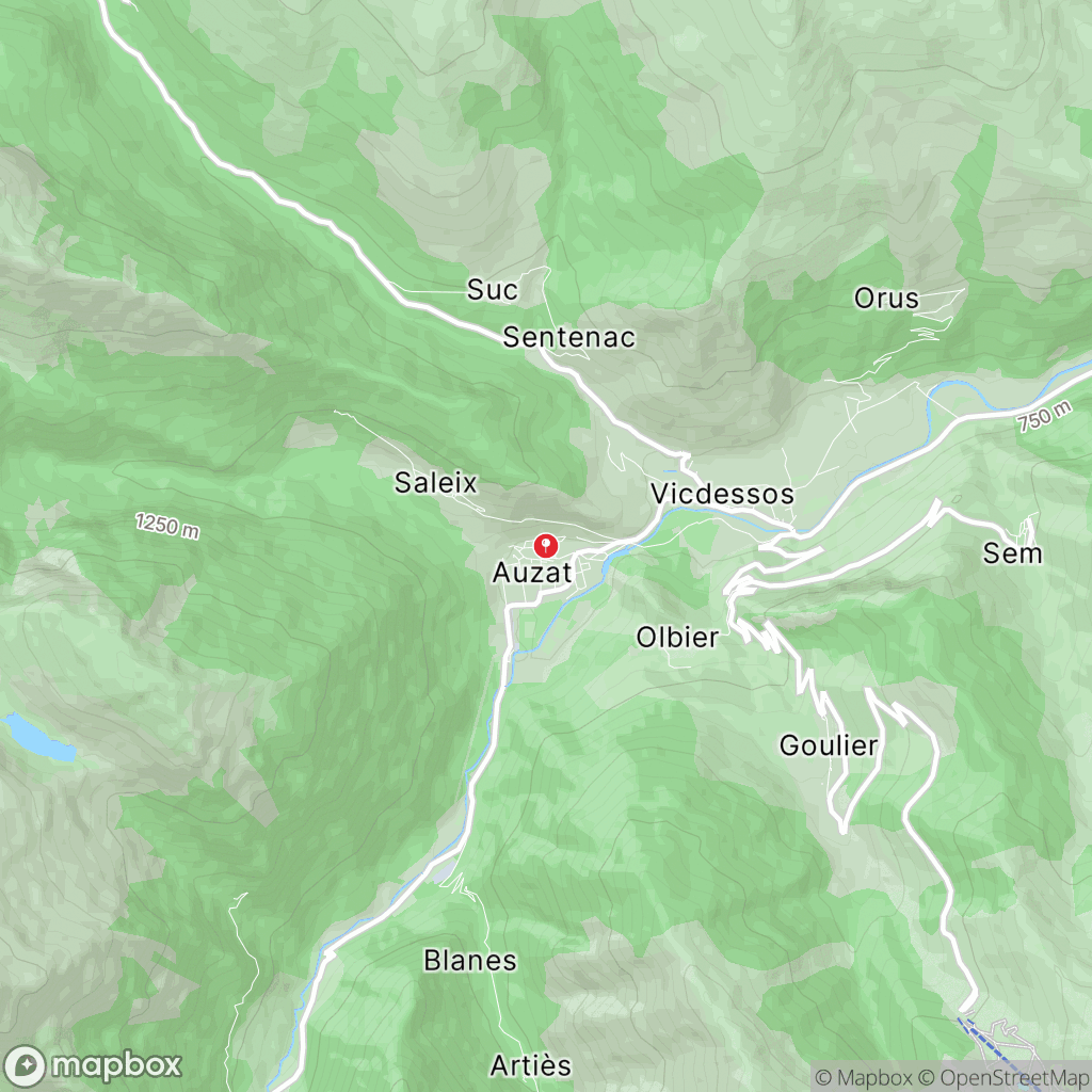 Cascade Artigue : carte des parcours de randonnée - France