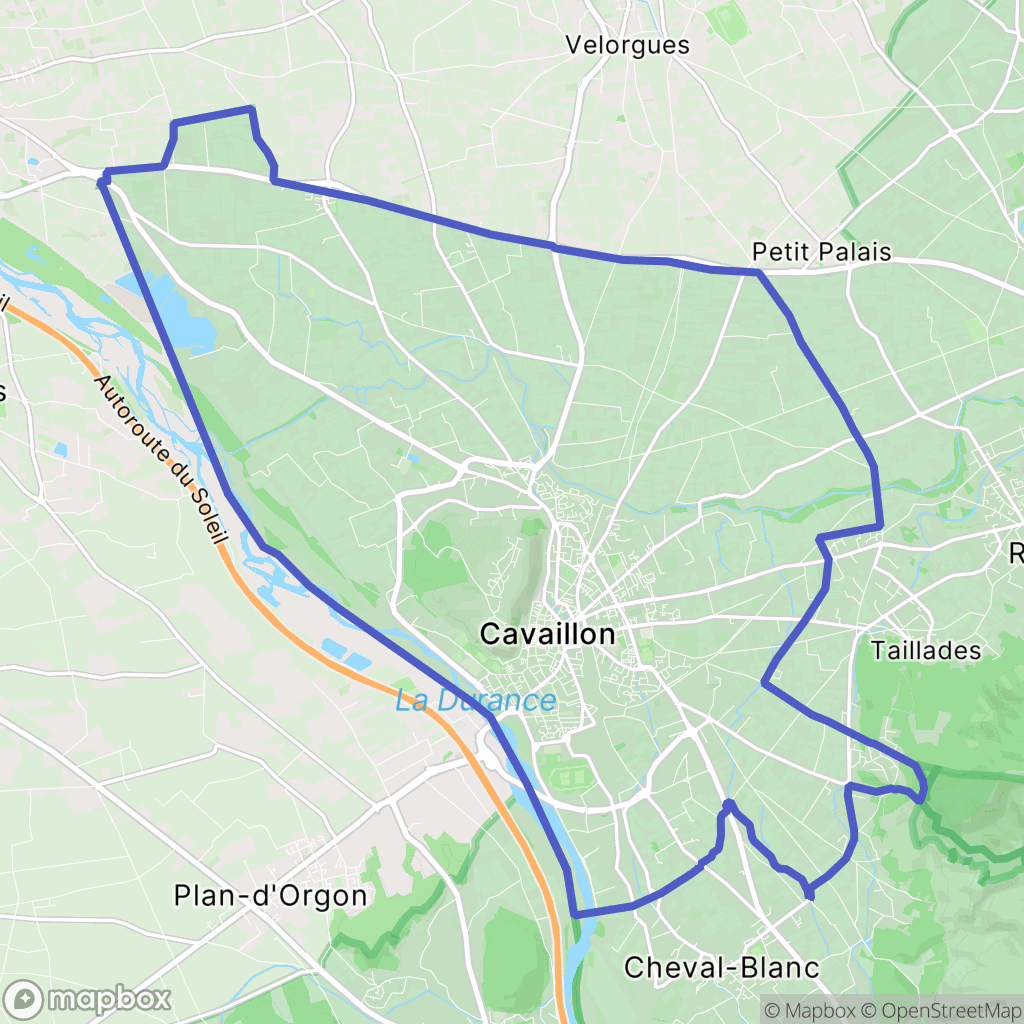 Cavaillon : carte des parcours de randonnée - France