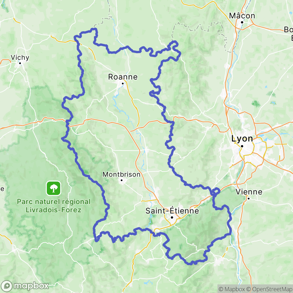 Carte de la zone de délimitation de loire