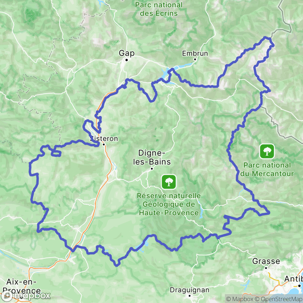 Carte de la zone de délimitation de alpes-de-haute-provence