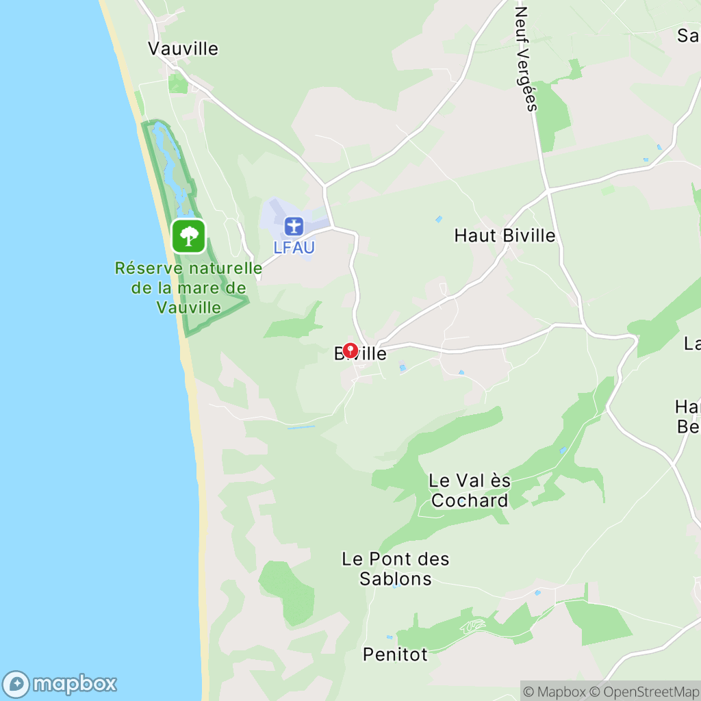 Carte de la zone de délimitation de randonnee-dunes-de-biville-manche