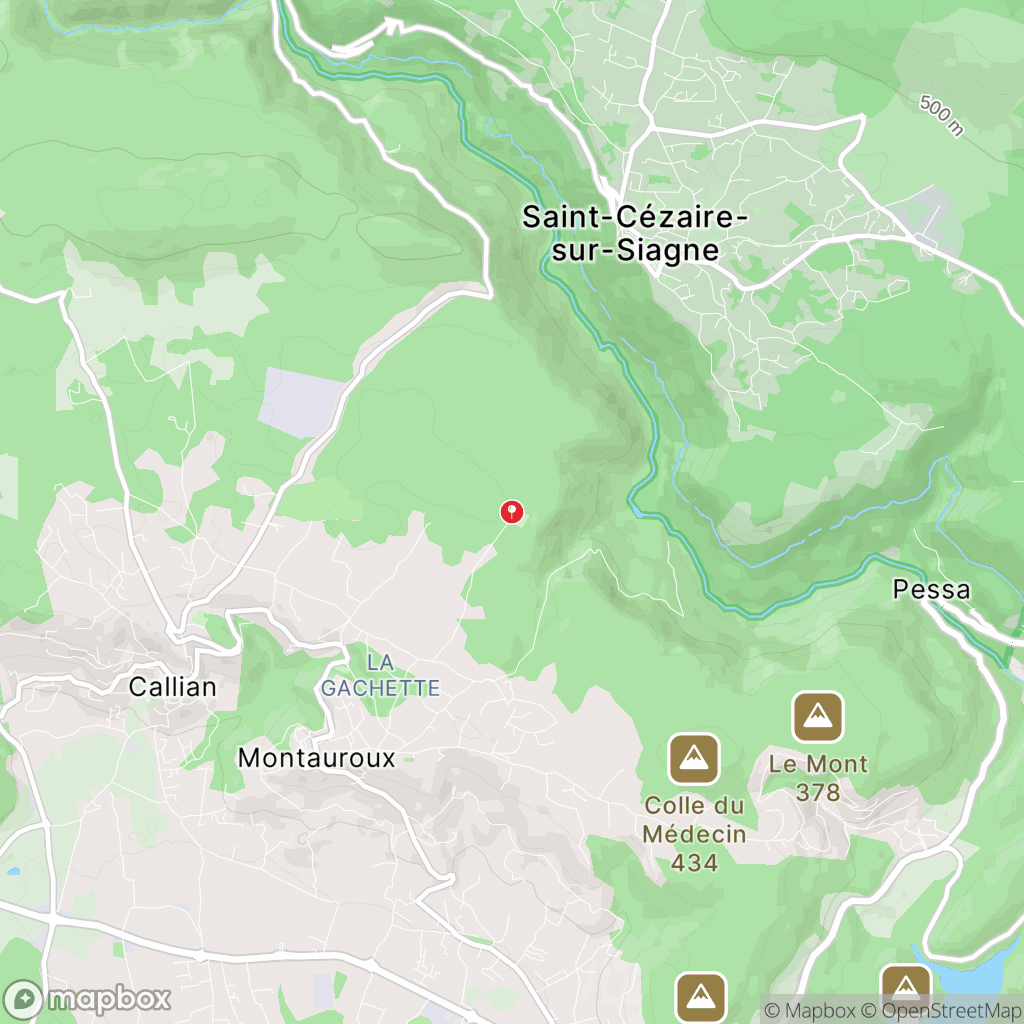 Gorges de la Siagne : carte des parcours de randonnée - France