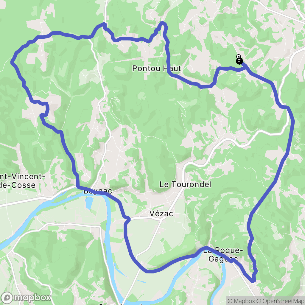 Sarlat-la-Canéda : carte du parcours de randonnée - France