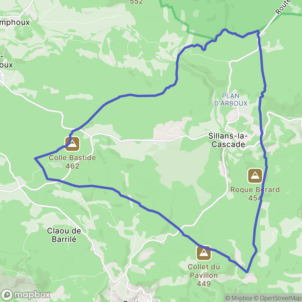 Carte de la zone de délimitation de sillans-la-cascade