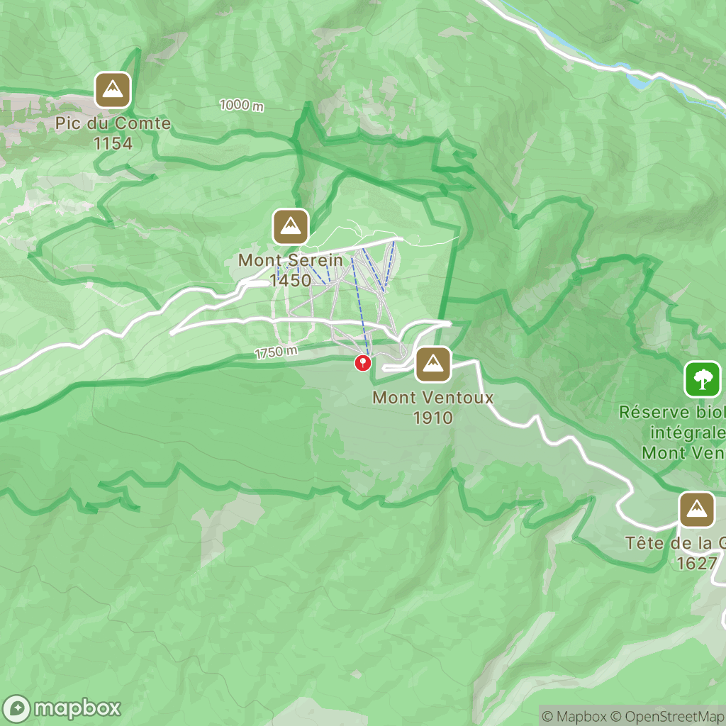 Carte de la zone de délimitation de mont-ventoux