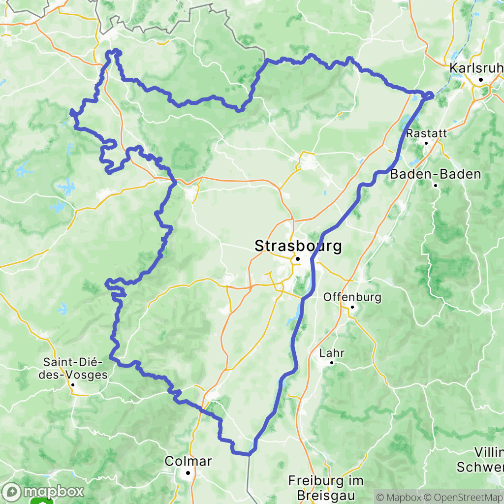 Bas-Rhin : carte des parcours de randonnée - France
