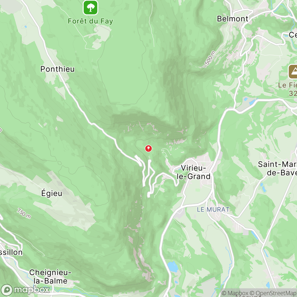 Carte de la zone de délimitation de randonnee-cascade-de-clairefontaine-ain