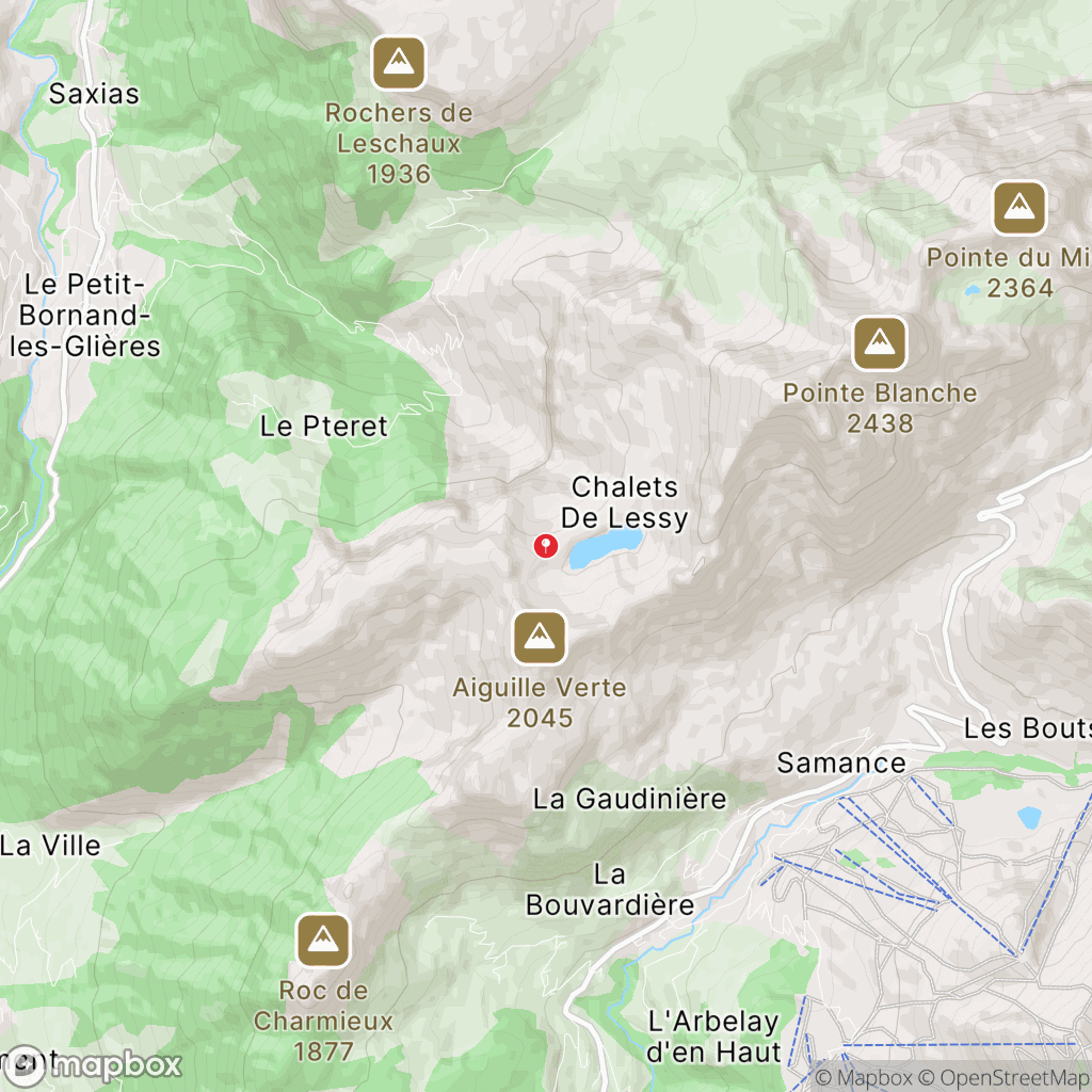 Carte de la zone de délimitation de randonnee-lac-de-lessy-haute-savoie