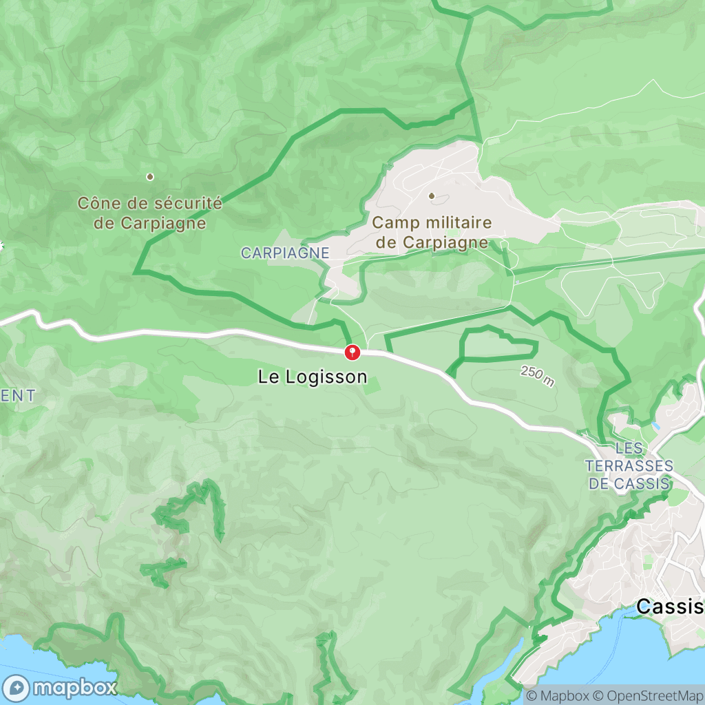 Carte de la zone de délimitation de randonnee-dans-les-calanques