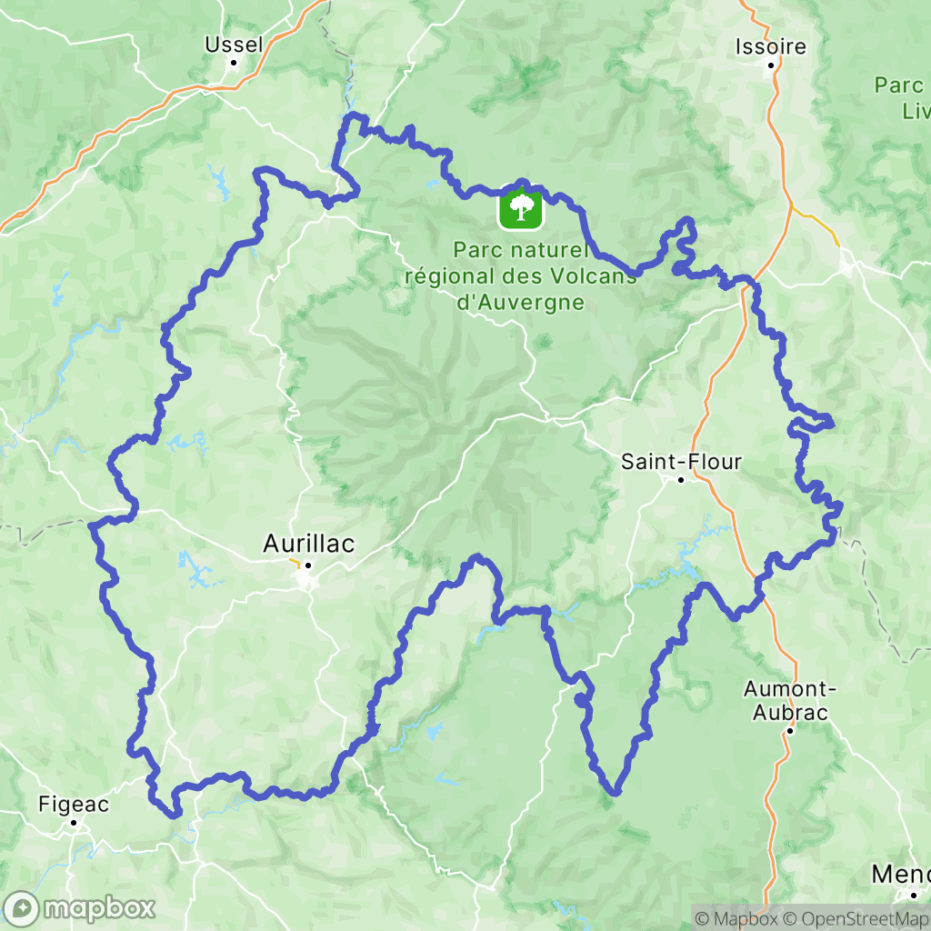 Carte de la zone de délimitation de randonnee-cascade-cantal