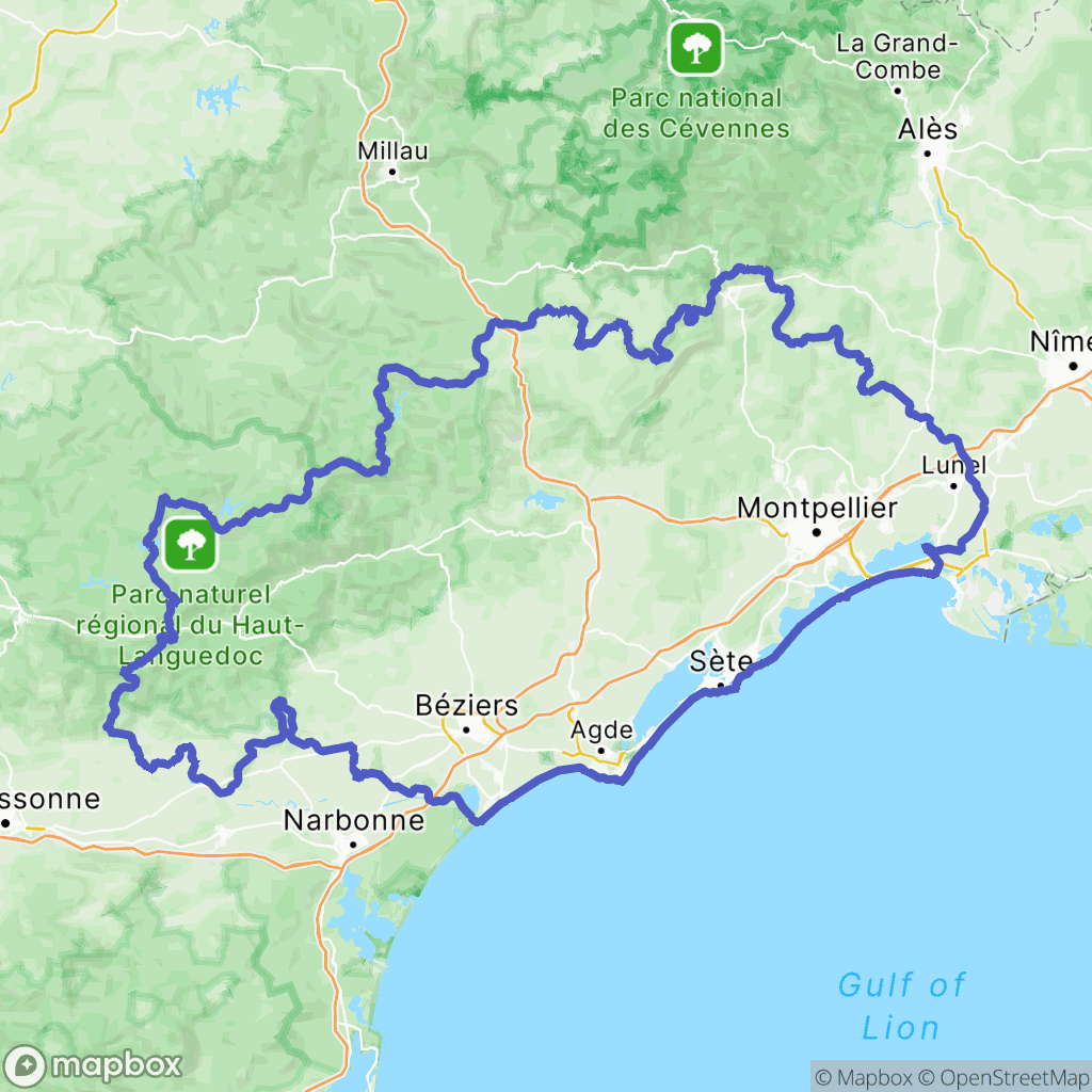 Carte de la zone de délimitation de randonnee-cascades-herault