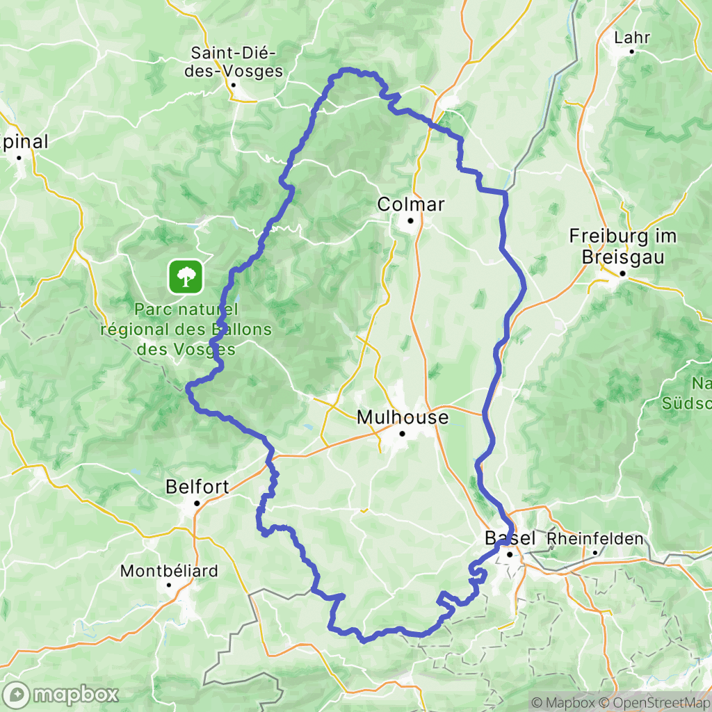 Carte de la zone de délimitation de haut-rhin