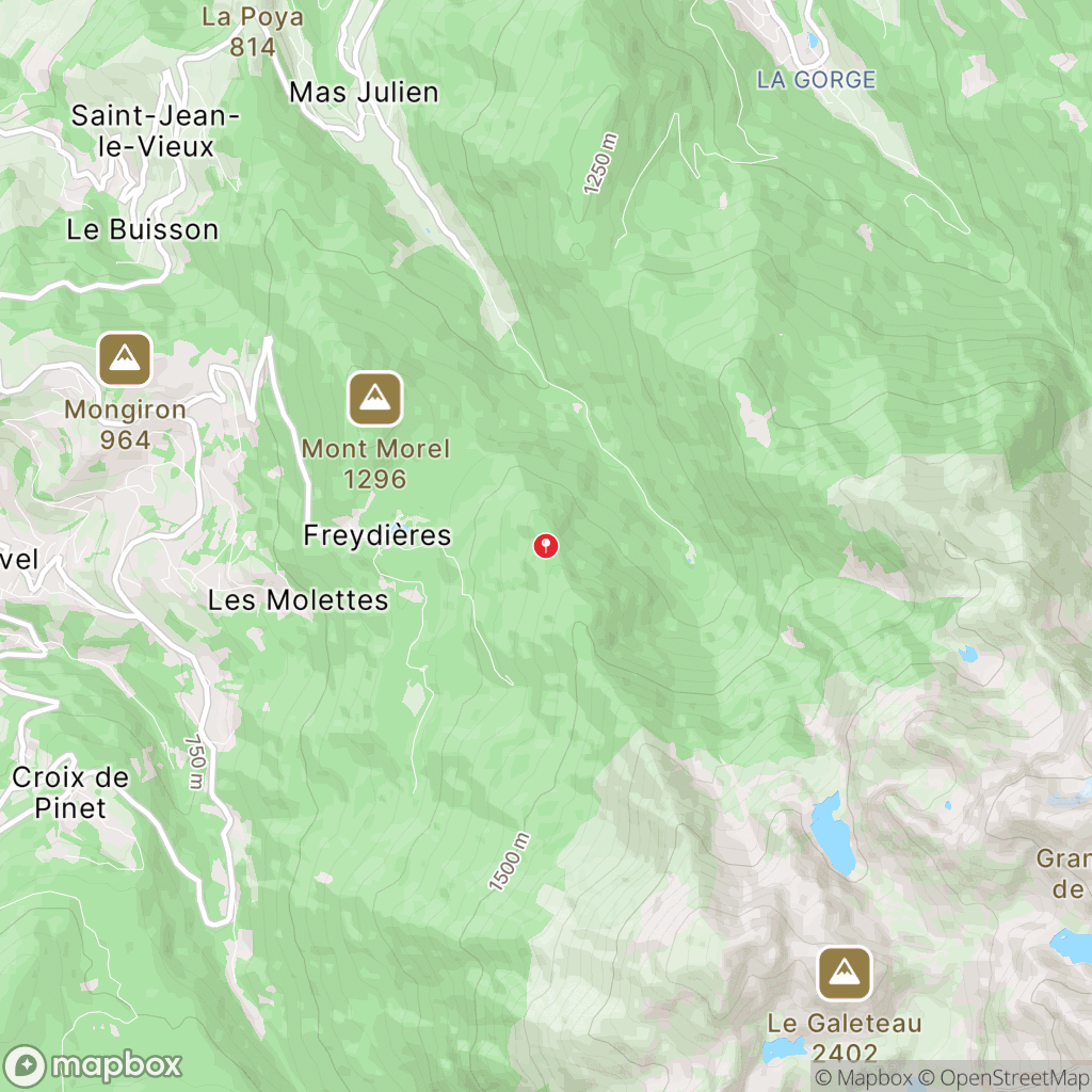 Lac du Crozet : carte des parcours de randonnée - France