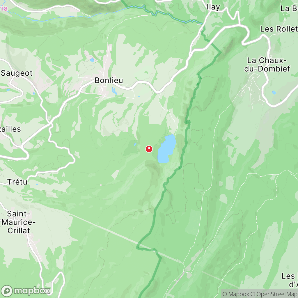 Carte de la zone de délimitation de randonnee-lac-de-bonlieu-jura