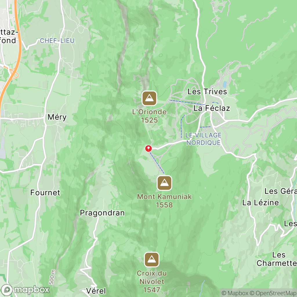 Carte de la zone de délimitation de randonnee-croix-du-nivolet-chambery