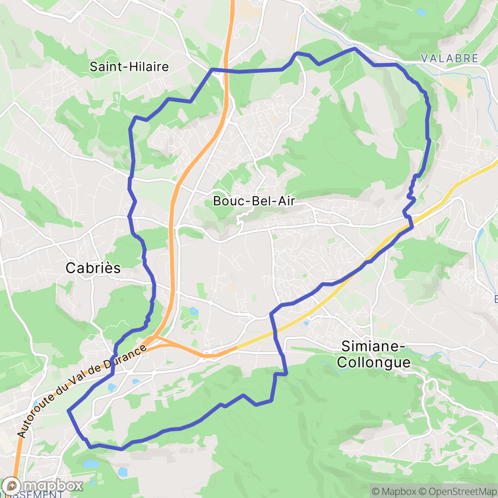 Bouc-Bel-Air : carte des parcours de randonnée - France