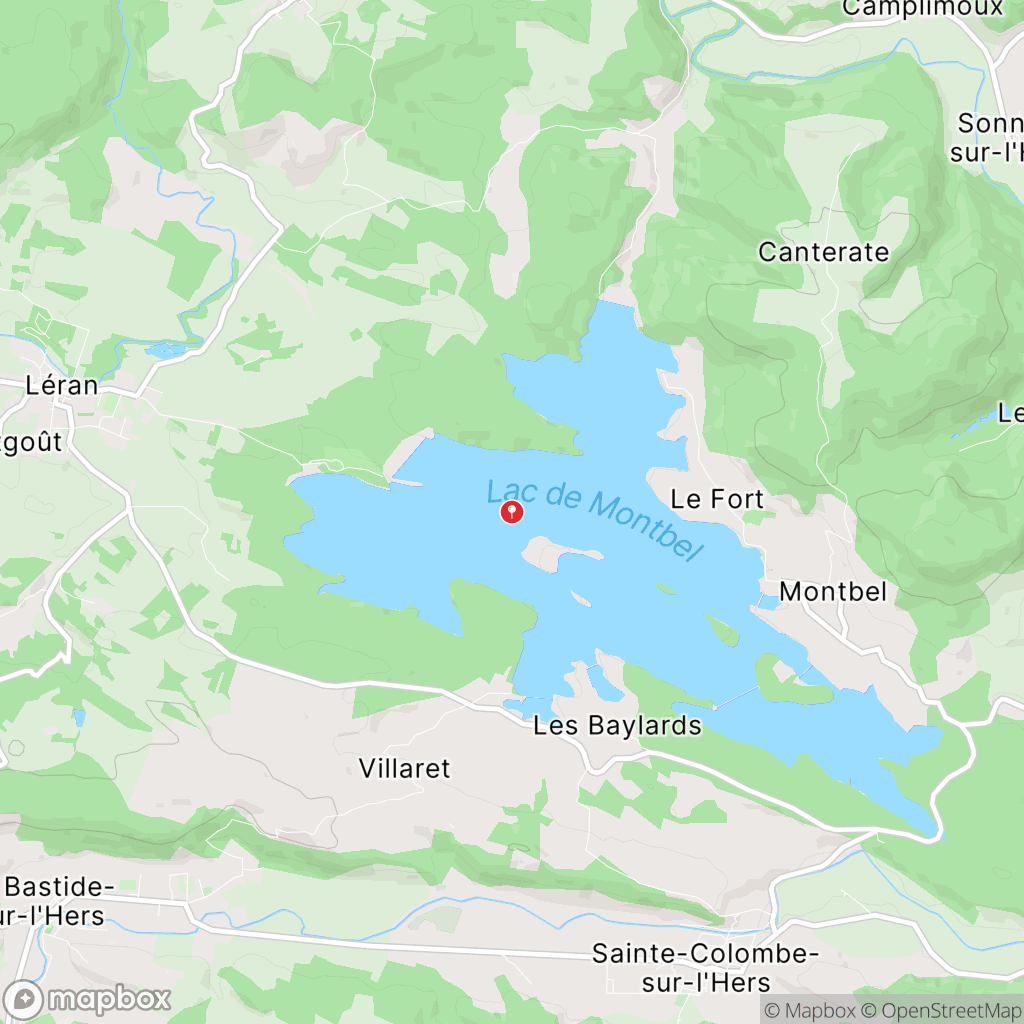 Lac de Montbel : carte des parcours de randonnée - France