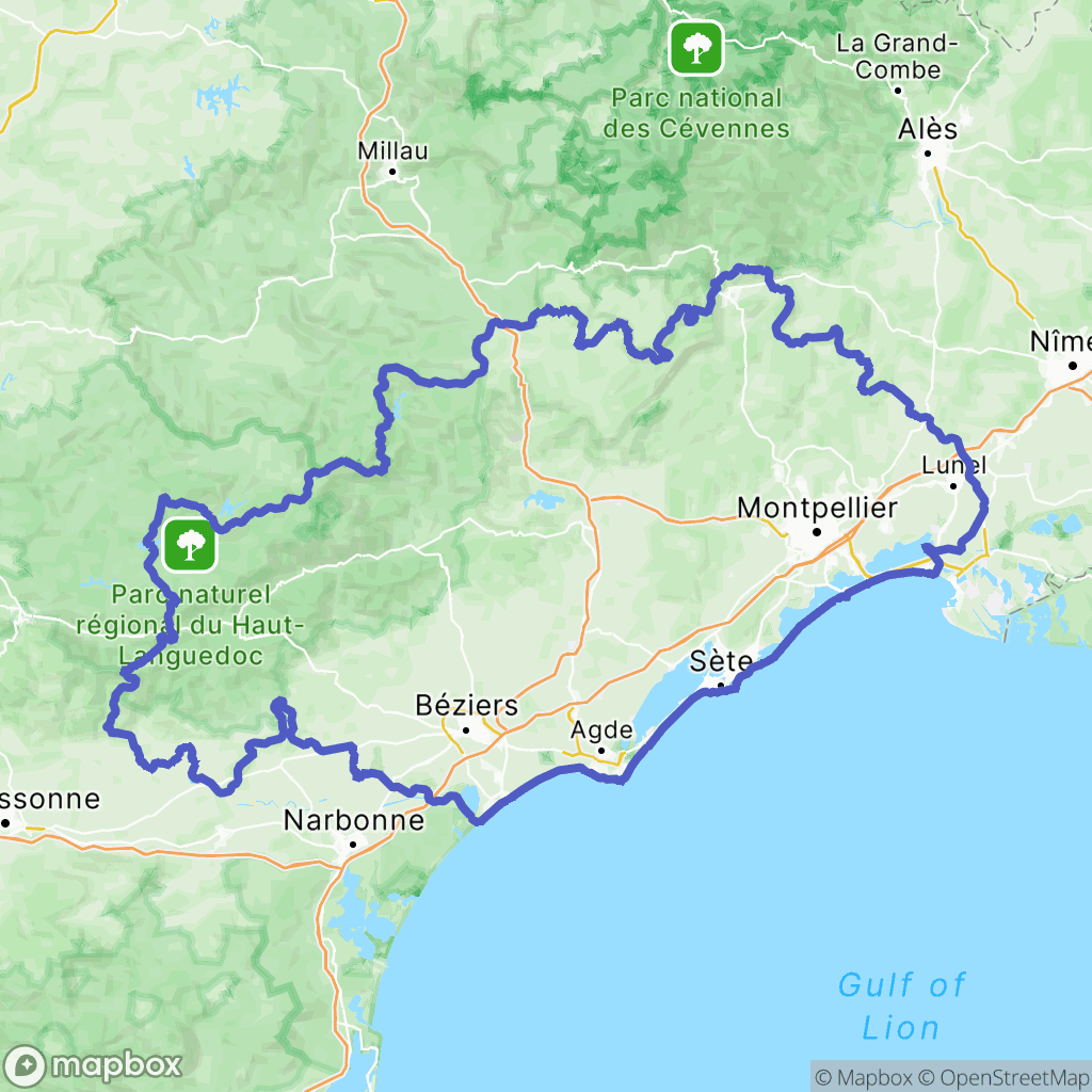 Carte de la zone de délimitation de herault