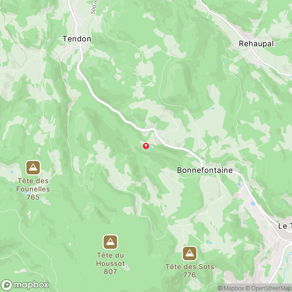 Grande cascade de Tendon : carte des parcours de randonnée - France
