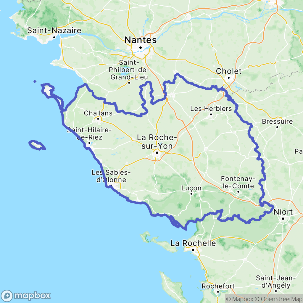 Carte de la zone de délimitation de vendee