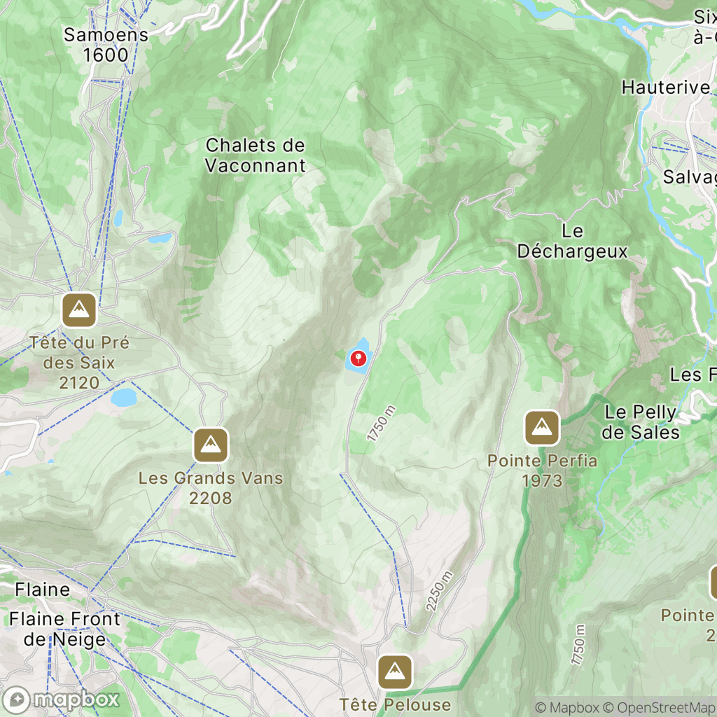 Carte de la zone de délimitation de randonnee-lac-de-gers-haute-savoie