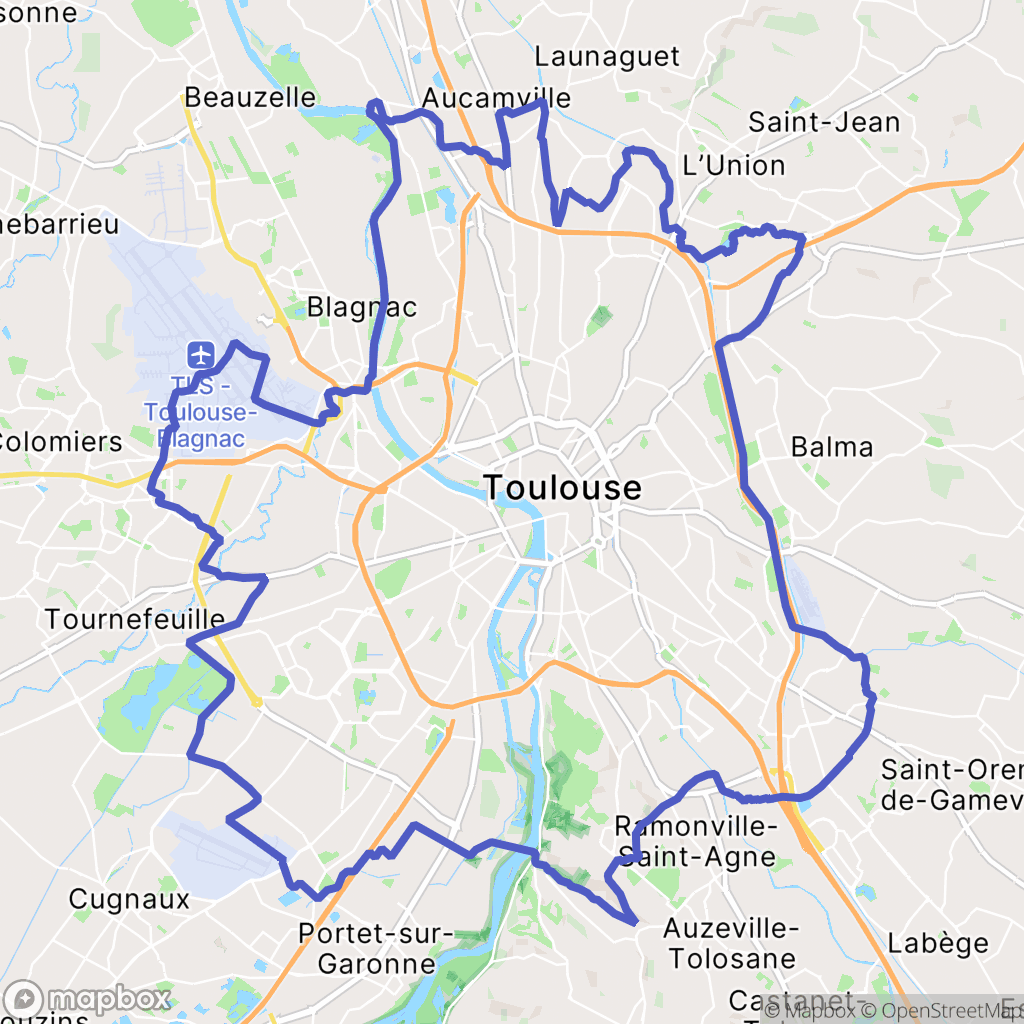 Carte de la zone de délimitation de randonnee-toulouse-haute-garonne