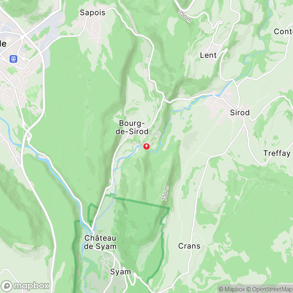 Pertes de l'Ain : carte des parcours de randonnée - France