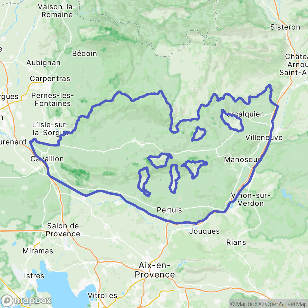 Carte de la zone de délimitation de luberon
