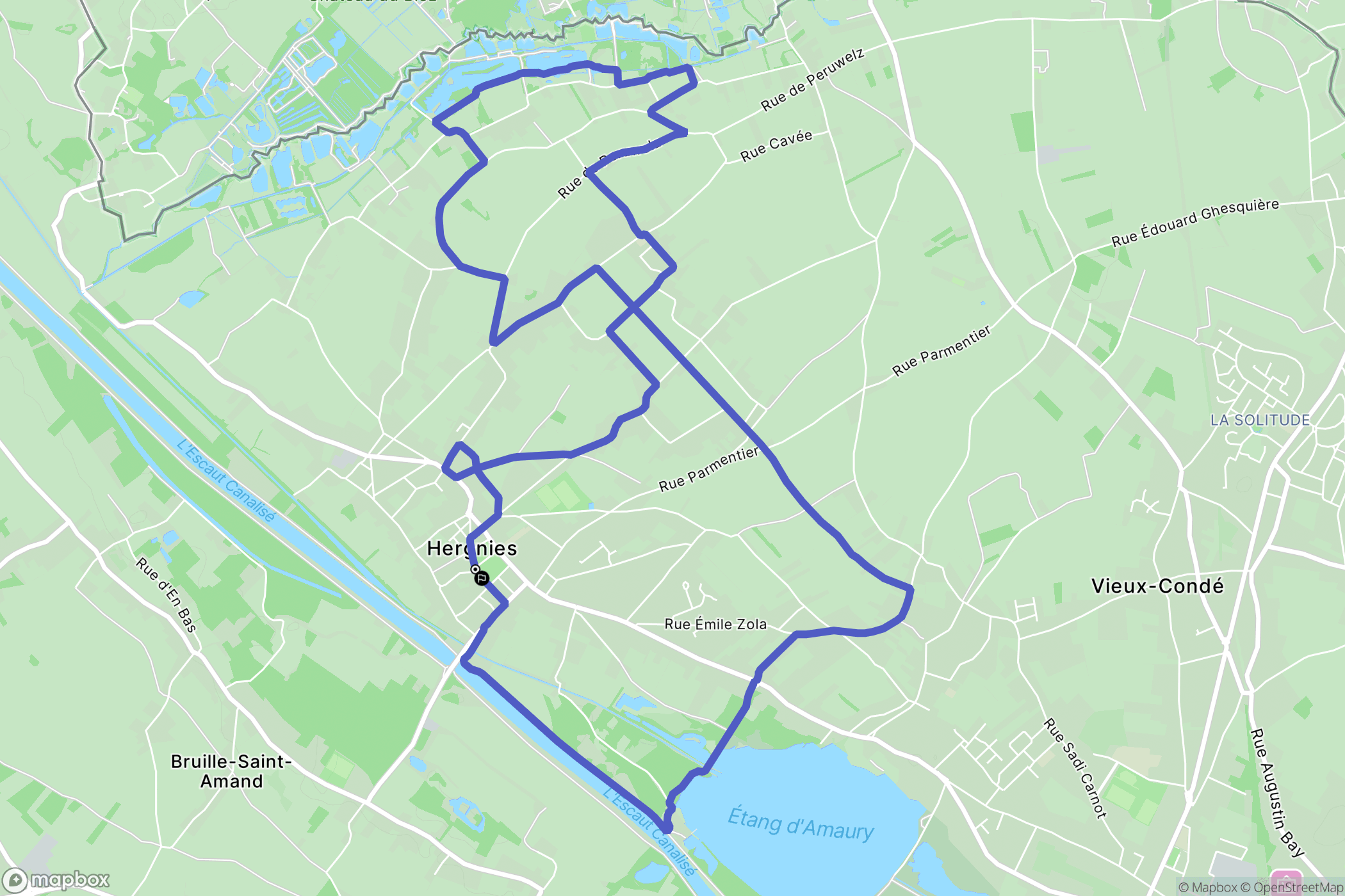 Hergnies : carte du parcours de randonnée - France