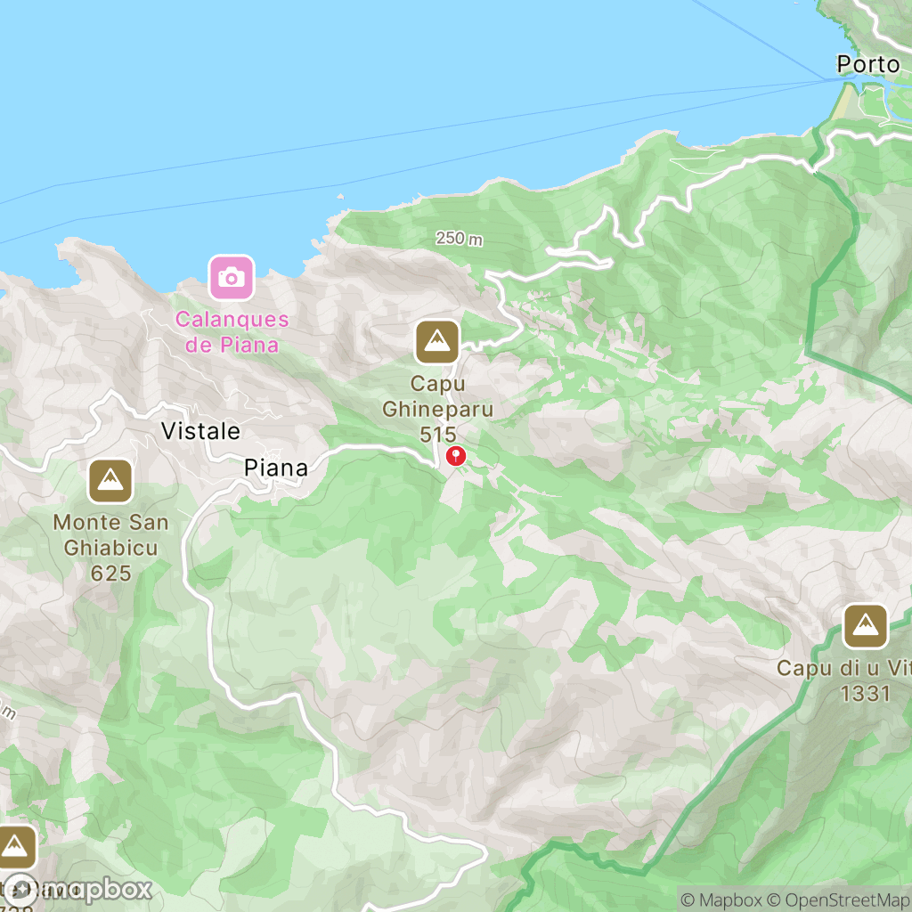 Capo Rosso : carte des parcours de randonnée - France