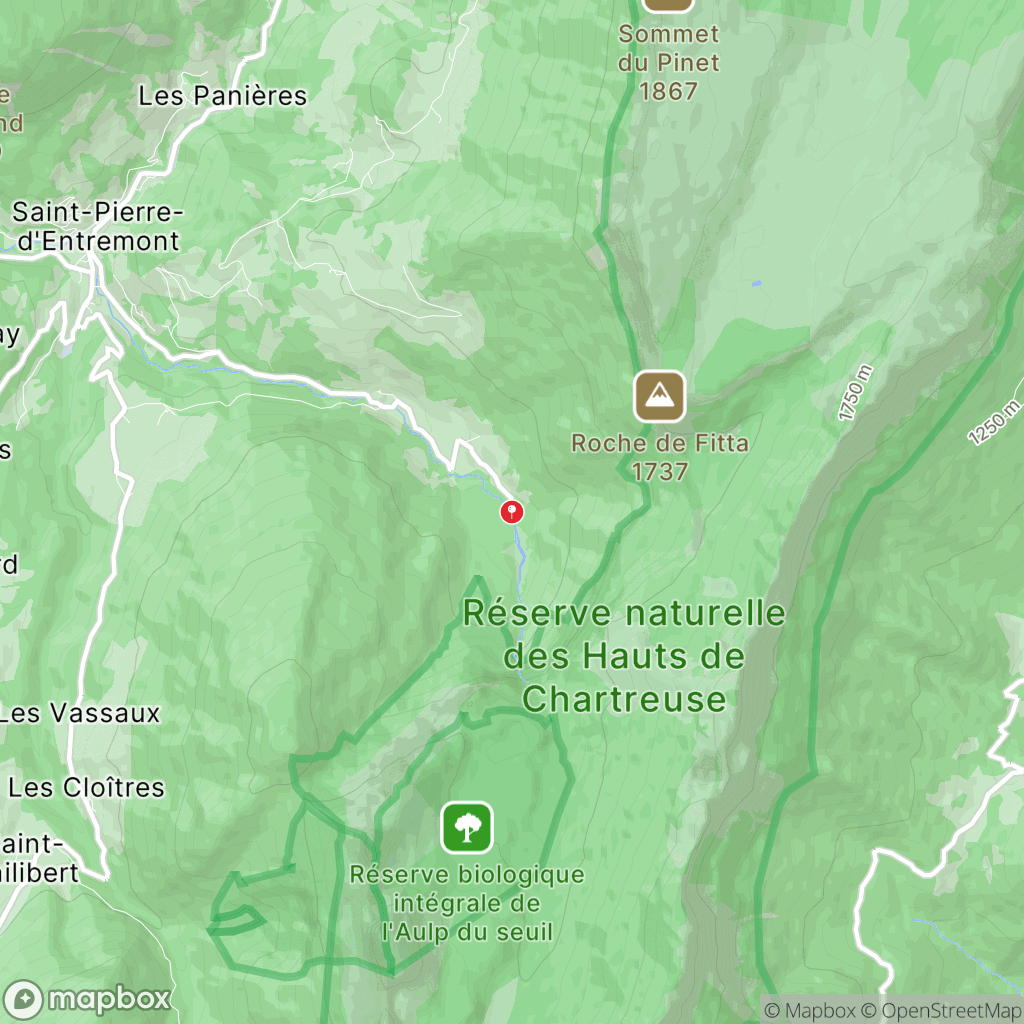 Carte de la zone de délimitation de randonnee-cirque-de-saint-meme-chartreuse