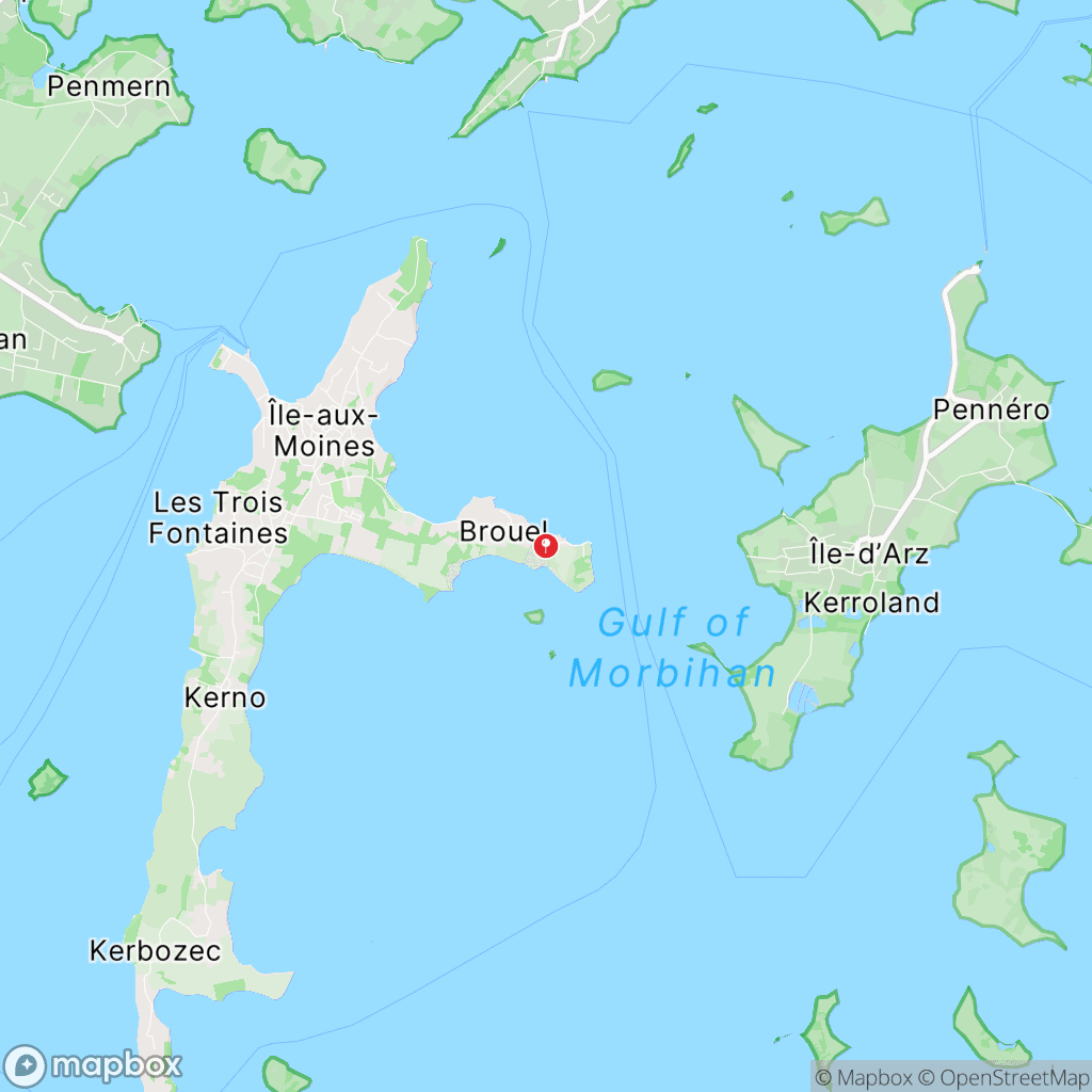 Île aux Moines : carte des parcours de randonnée - France