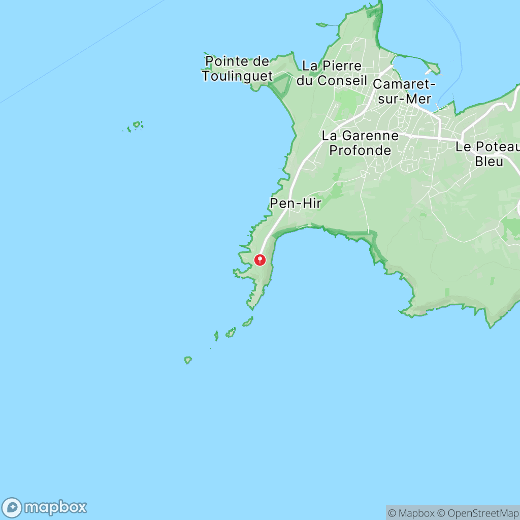 Carte de la zone de délimitation de randonnee-pointe-de-pen-hir-crozon-finistere