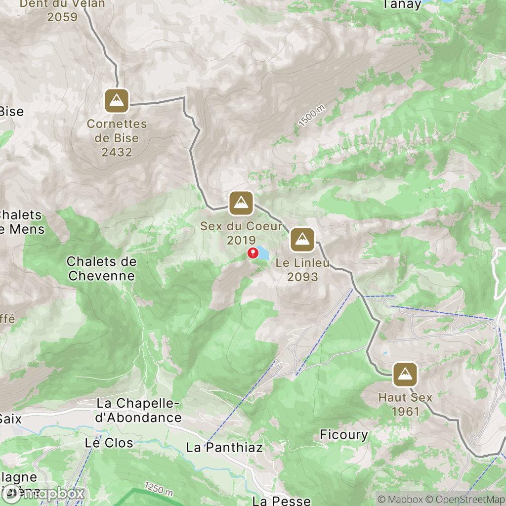 Lac d'Arvouin : carte des parcours de randonnée - France