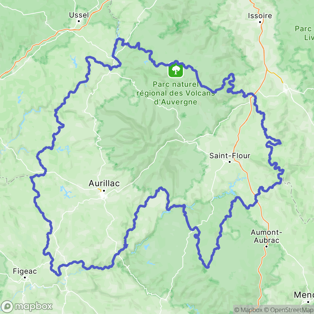 Carte de la zone de délimitation de cantal