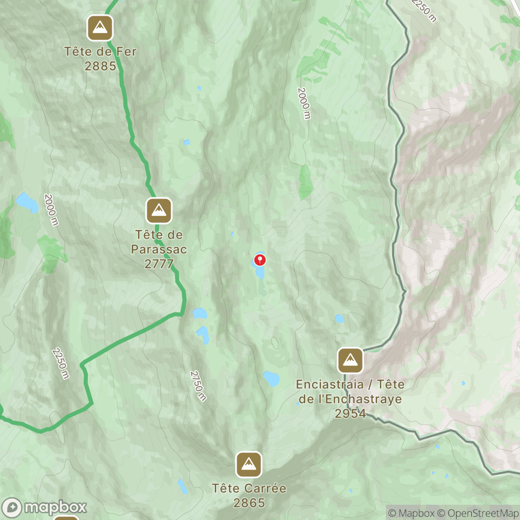 Lac du Lauzanier : carte des parcours de randonnée - France