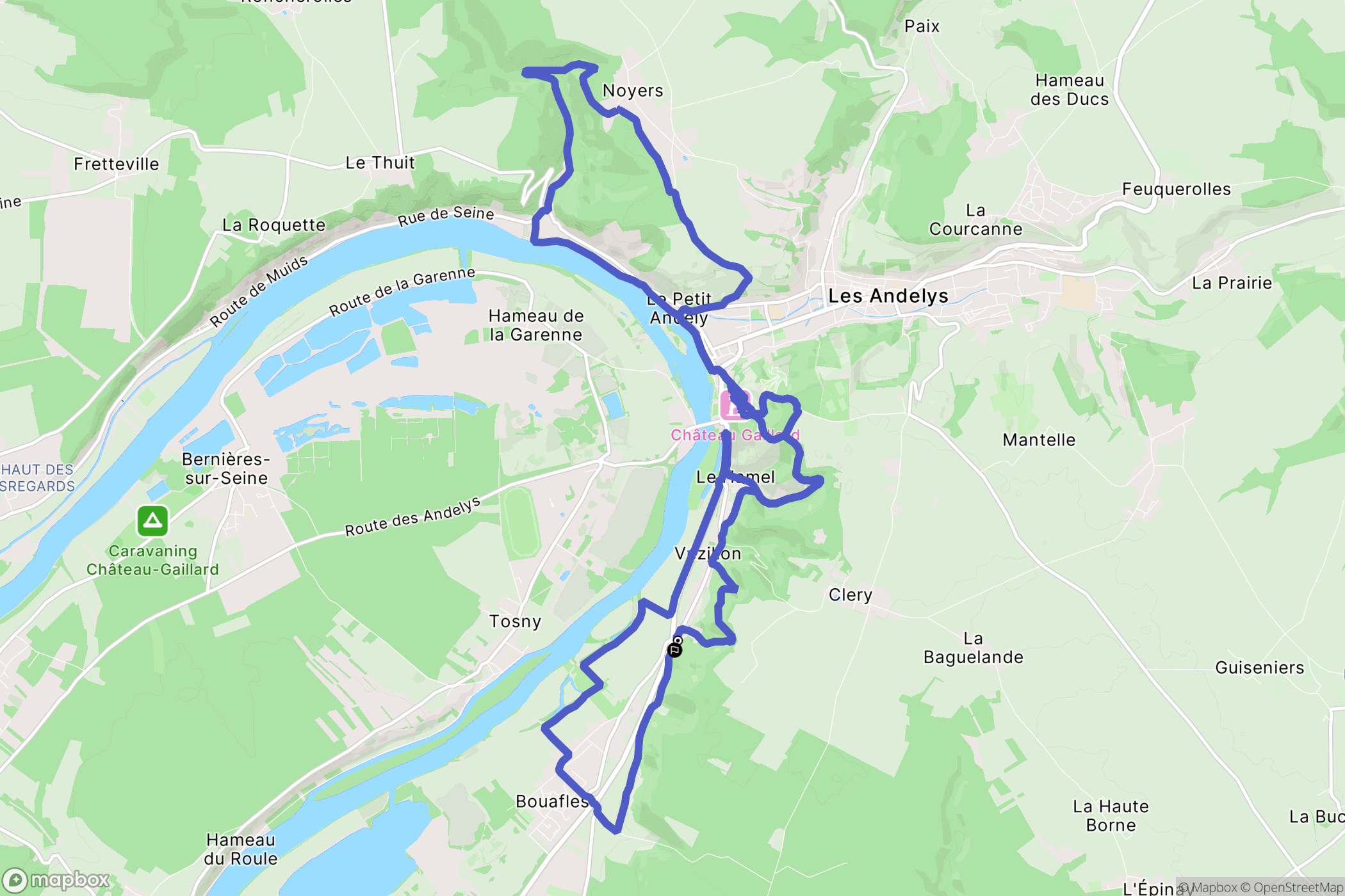 Vézillon : carte du parcours de randonnée - France