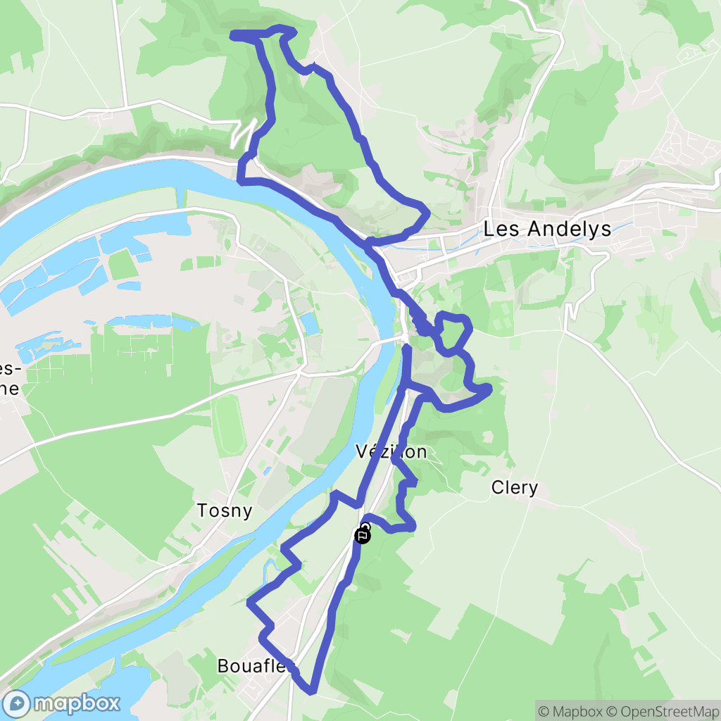 Vézillon : carte du parcours de randonnée - France