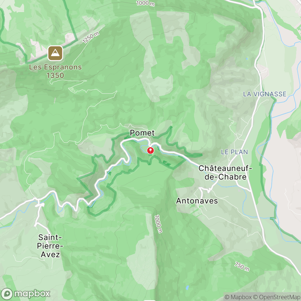 Carte de la zone de délimitation de randonnee-gorges-de-la-meouge-hautes-alpes