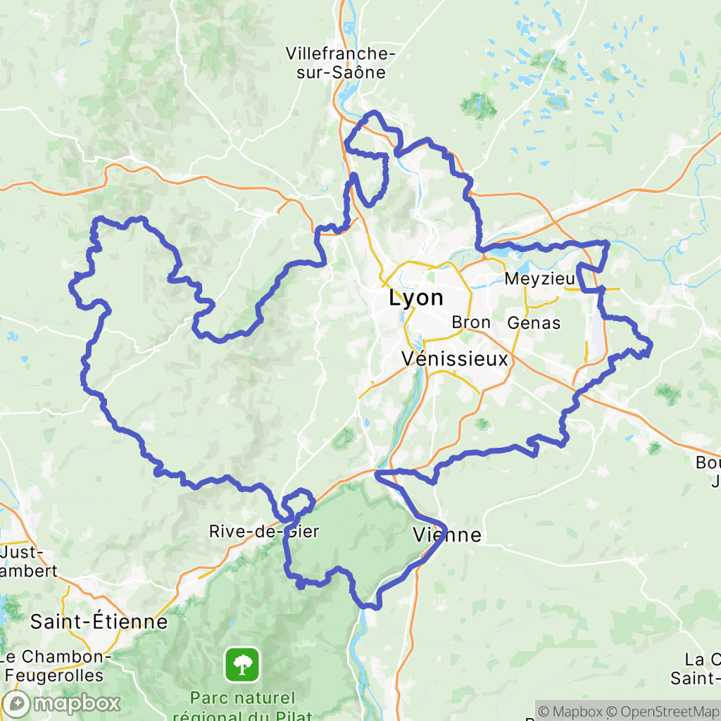 Carte de la zone de délimitation de balade-autour-de-lyon