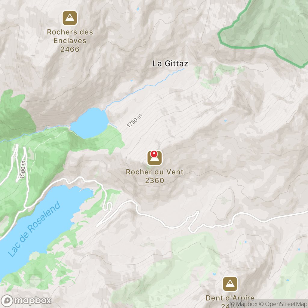 Carte de la zone de délimitation de randonnee-rocher-du-vent-savoie