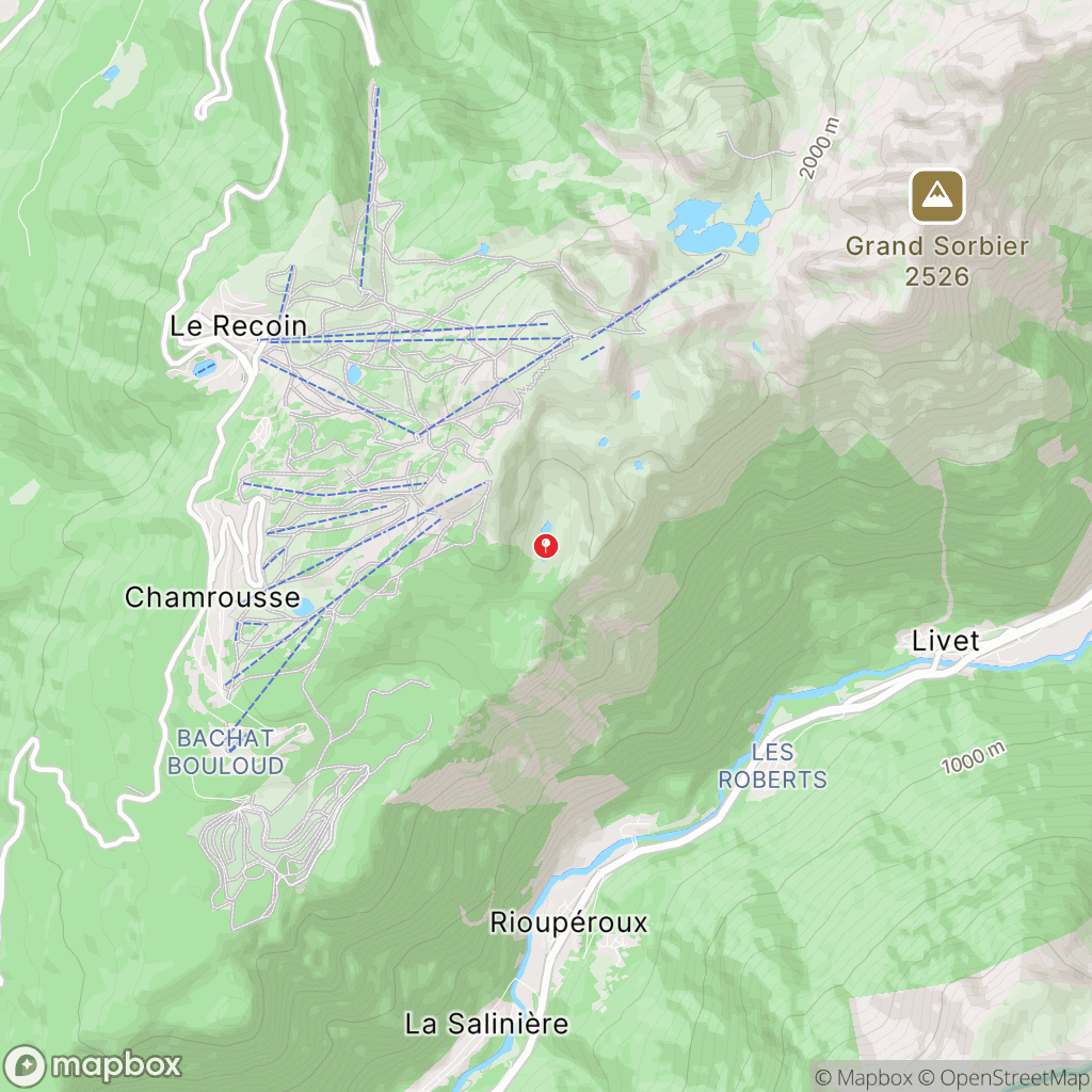Carte de la zone de délimitation de randonnee-lac-achard-isere