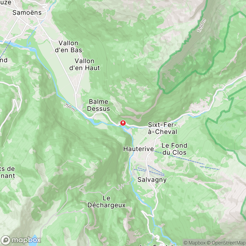 Gorges des Tines : carte des parcours de randonnée - France